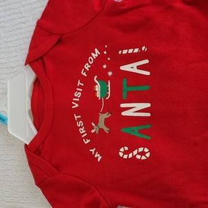 Carter's 2 piece onsie with pants, My First Visit From Santa.